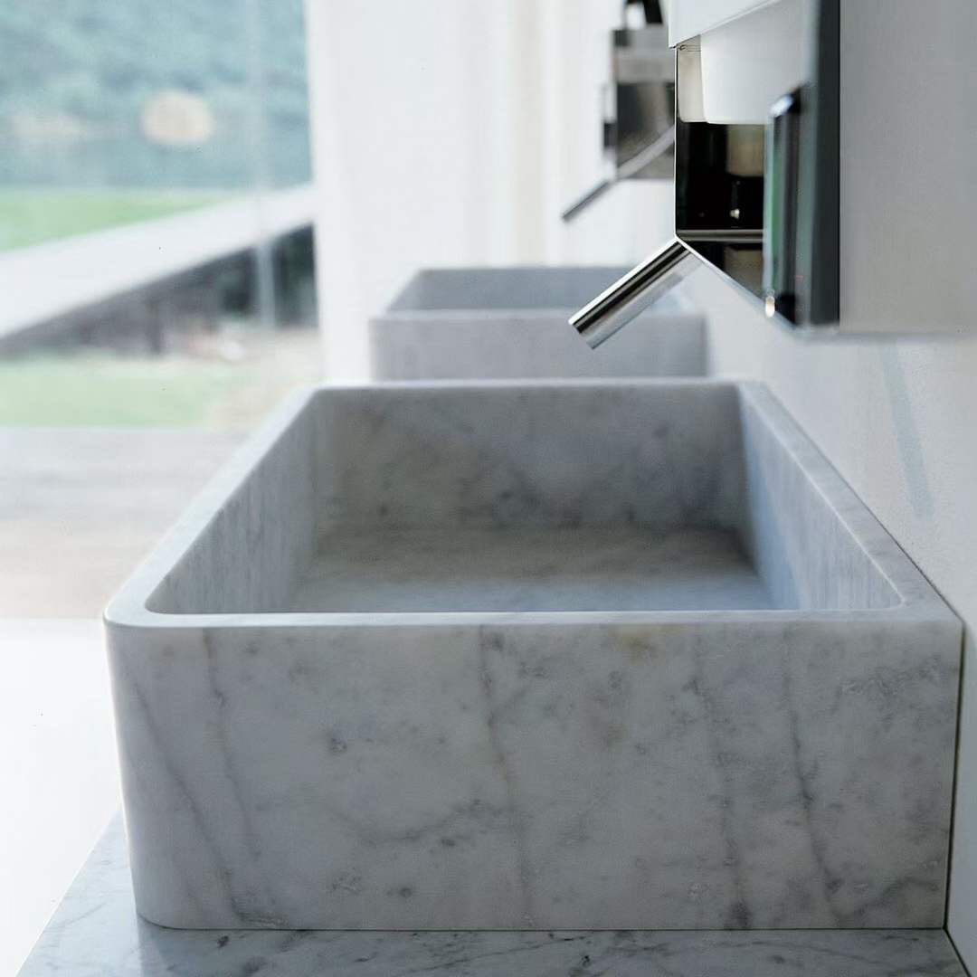 Carrara White Marble Wash Basin details