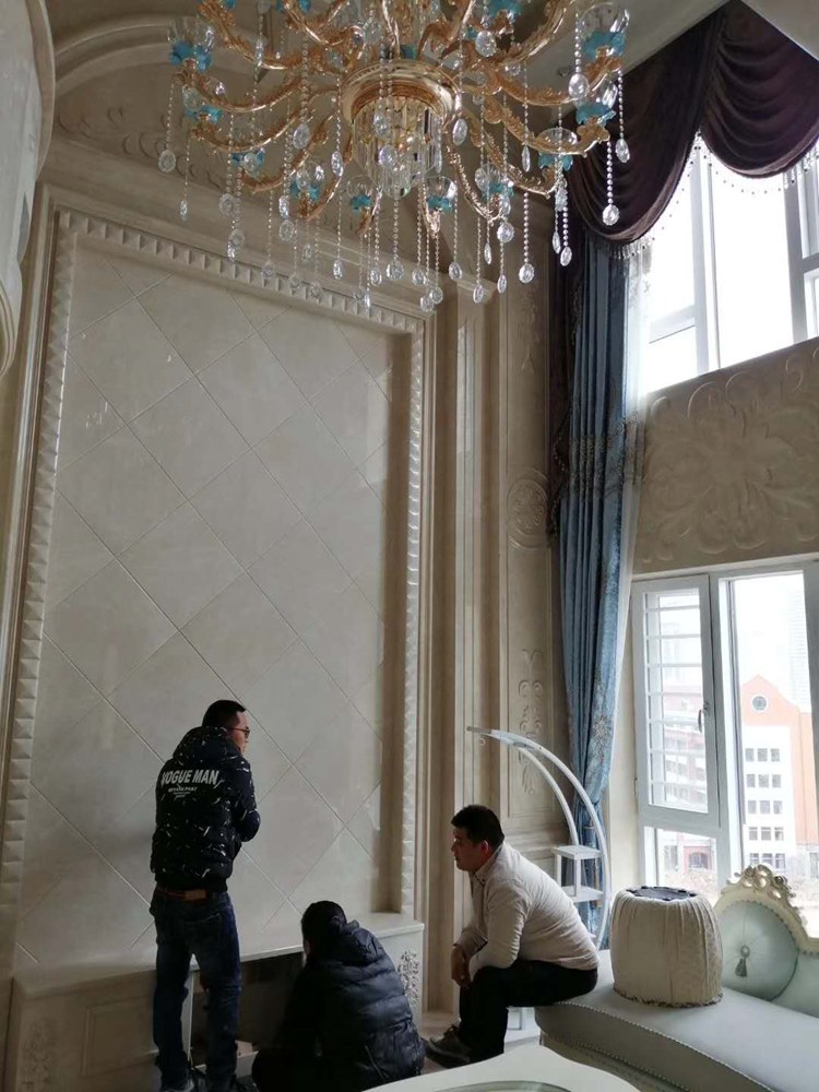 Custom Cream Marfil Marble Feature Walls factory