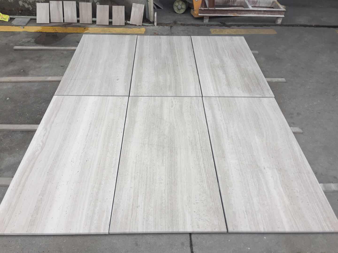 White Wood Grain Marble Cut to Size Tile manufacture