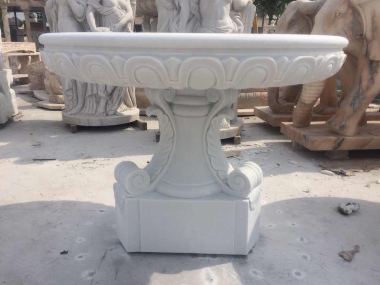 Natural White Marble Sculture Flower Pots details
