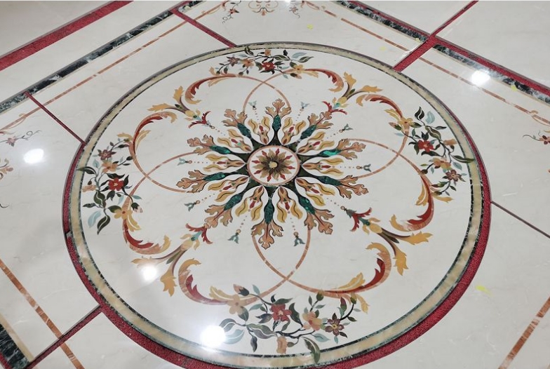 Medaglione a pavimento in marmo opaco Dimensione standard 36x36