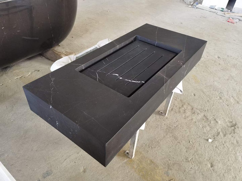 Black Marquina Bathroom Vanity Top Sinks factory