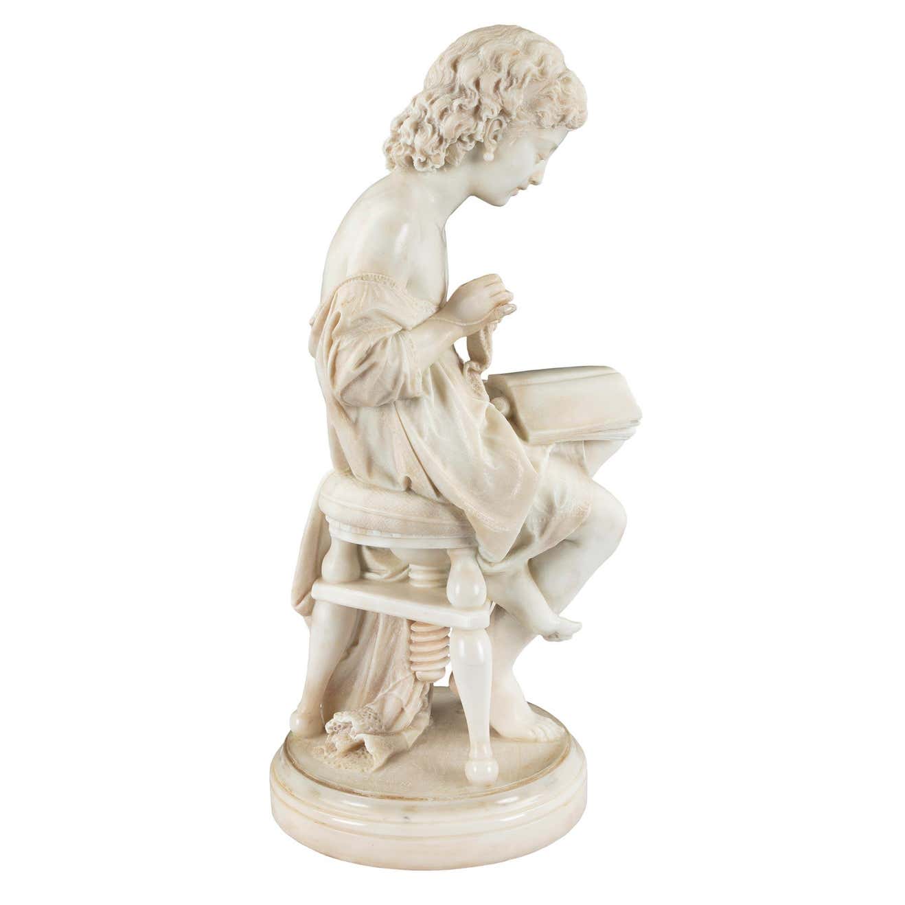 Marble Statue-Young Girl details