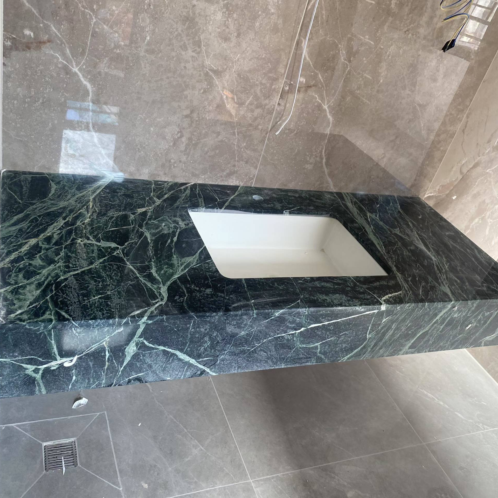 Verde Alpi Green Marble Kitchen Countertop and Island Top