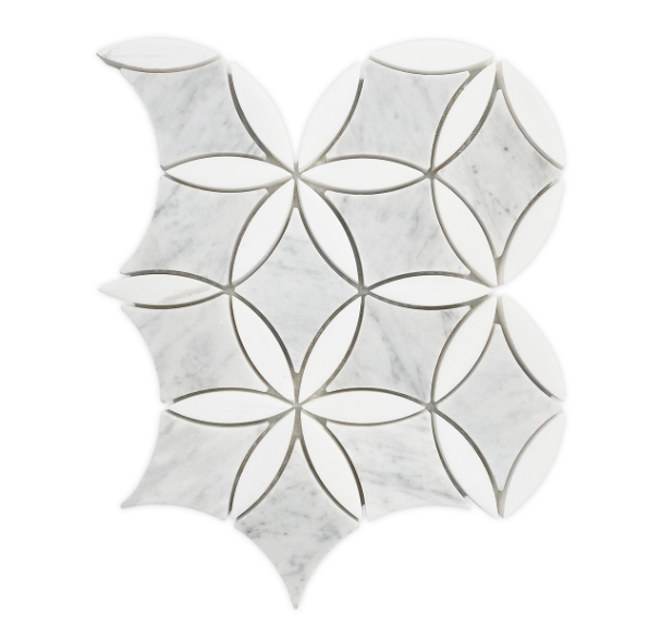 Bianco Carrara White Marble Waterjet Mosaic Tiles supplier