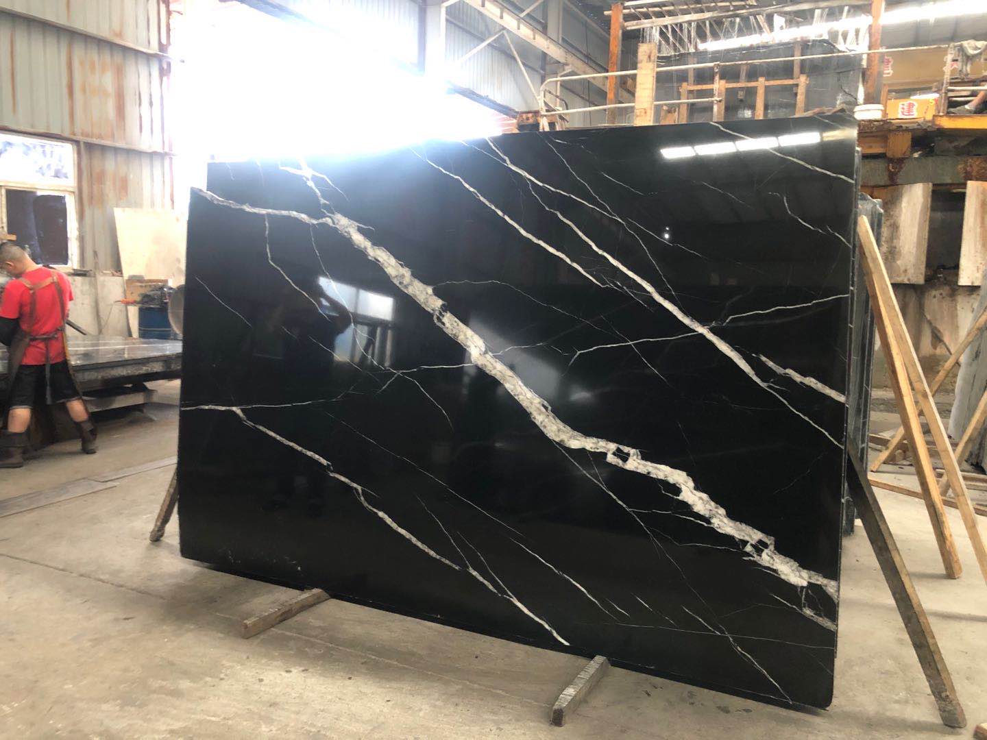 China Black Marquina Marble Slab factory