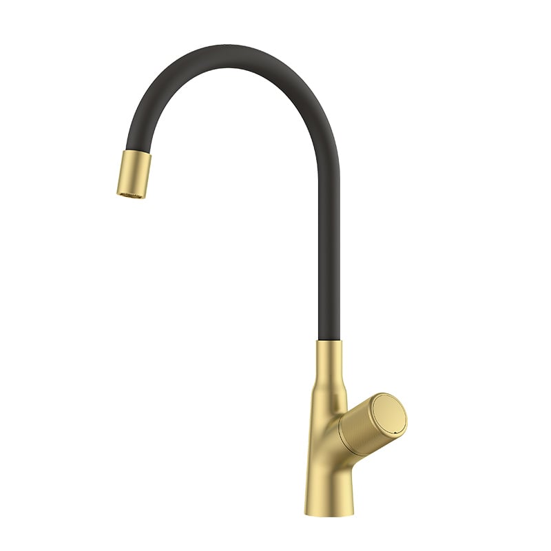 1LN020201 High Quality Brass Kitchen Faucet Single Handle with Pull Down Sprayer and Flexible Hose Gun Grey