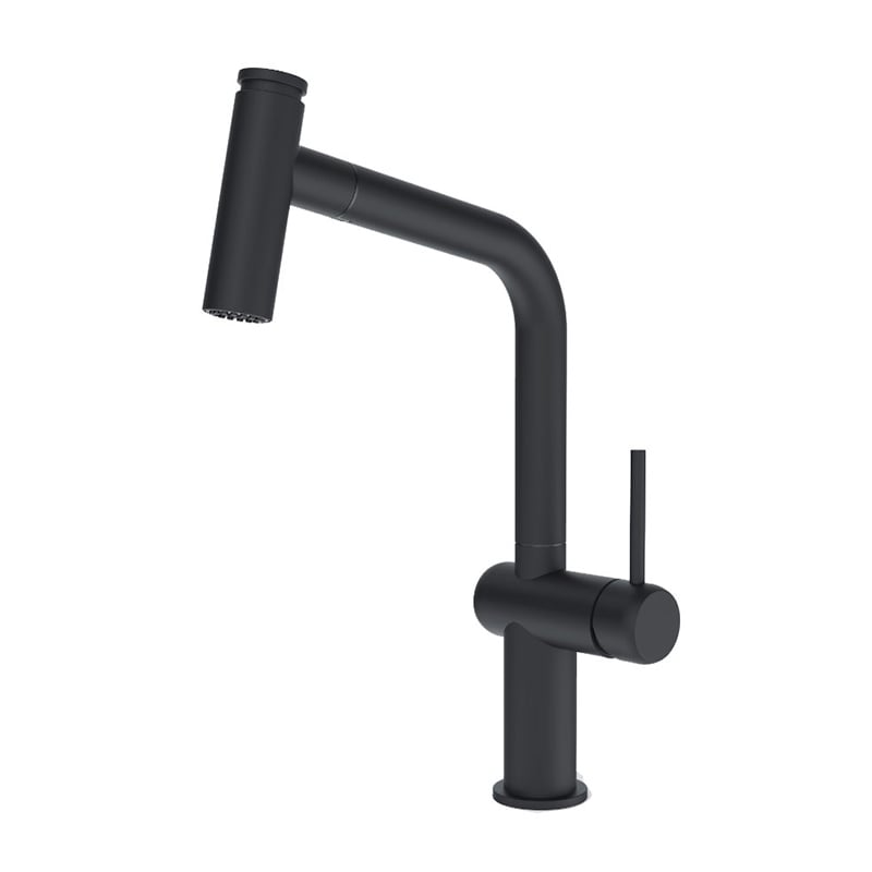 1LR010200 Brass Kitchen Mixer Tap with Pull Out Sprayer and 360 Rotation for Single Handle Sink Chrome
