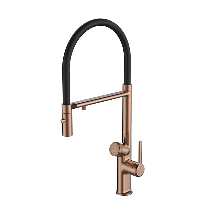 1FS200202 High Quality Brass Kitchen Faucet Single Handle  purified water Brushed Rose Gold