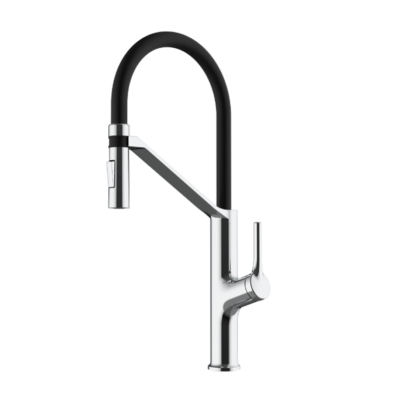1LS210216 Wholesale Brass Cold Hot Water Mixer Tap with Pull Out Sprayer and Flexible for Kitchen Gun Grey