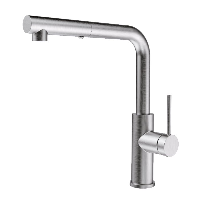 1KP200106 High Quality Brass Kitchen Faucet Single Handle with Pull Down Sprayer and Flexible Hose Gun Grey
