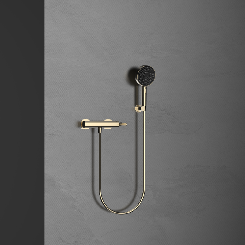 Rangkaian Laosi 1LU060302, Keran Air Terjun Tembaga untuk Bak Mandi Tipe Dinding dan Set Mixer Shower Tersembunyi untuk Bak Mandi Modern, Chrome