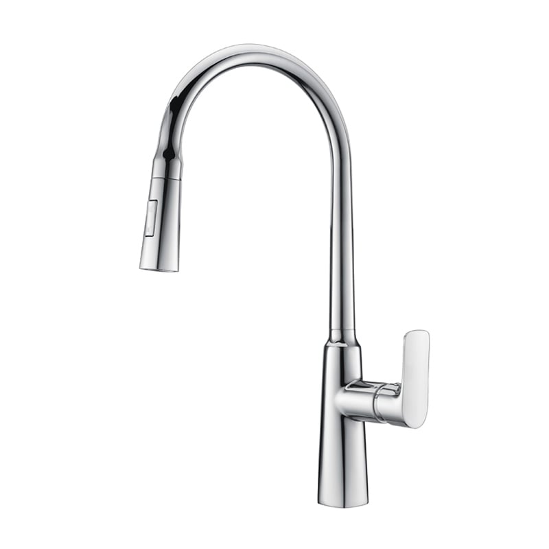 1LG270201 Wholesale Brass Cold Hot Water Mixer Tap with Pull Out Sprayer and Flexible for Kitchen Gun Grey