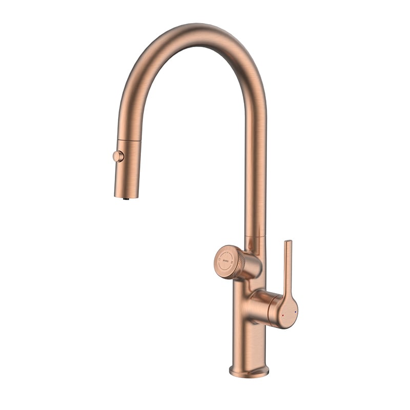 1FS200201 High Quality Brass Pull-out Kitchen Faucet Single Handle  purified water Brushed Rose Gold