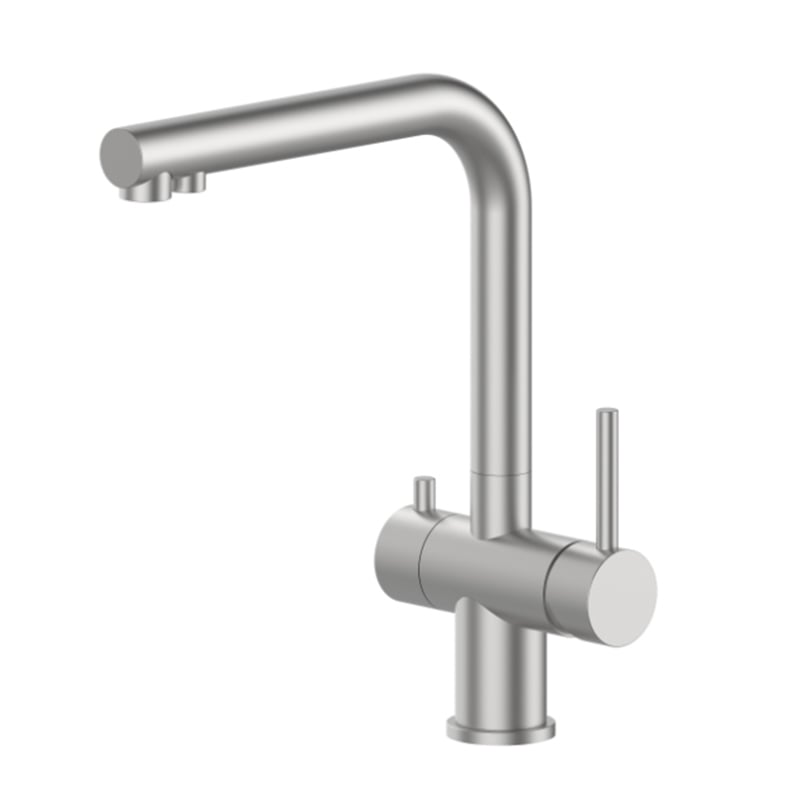 1KP200201 Kitchen Brass Faucet Single Handle with Pull Down Sprayer and Flexible 360 Rotation Hose Chrome
