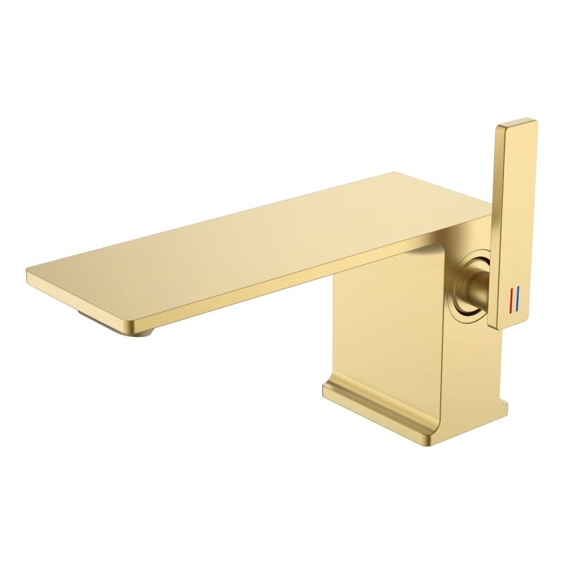 Keran Kamar Mandi Bergaya Eropa dengan Pegangan Tunggal dari Kuningan Seri Peiluo 1LP590100, Dilengkapi Keran Pengatur Model Deck Mounted, Warna Abu-abu Pistol