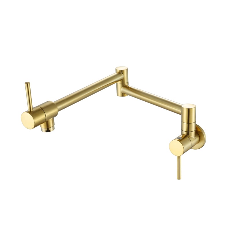 1LX210201 Best Single Handle Brass Faucet for Kitchen with Pull Down Sprayer and Hot Cold Water Mixer Gold