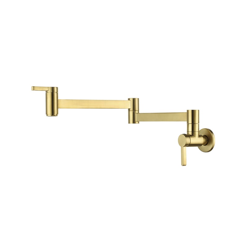1LX210203 Hot Sell Brass Pull Down Spray Kitchen Faucet with Single Handle for Cold Hot Water Brushed Gold