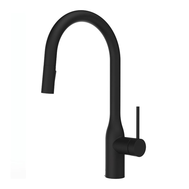 1LU040204  Best Brass Pull Out Spray Mixer Tap with 360 Rotation and Single Handle for Kitchen Sink Black