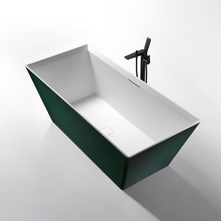 D001 Grosir Bak Mandi Mewah dari Batu Buatan, Berdiri Bebas, Desain Kamar Mandi Modern untuk Spa