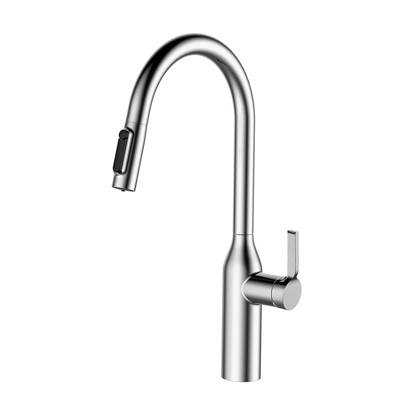 1KP100204 Cold and Hot Water Mixer Brass Tap with Pull Out Sprayer and 360 Rotation for Kitchen Sink