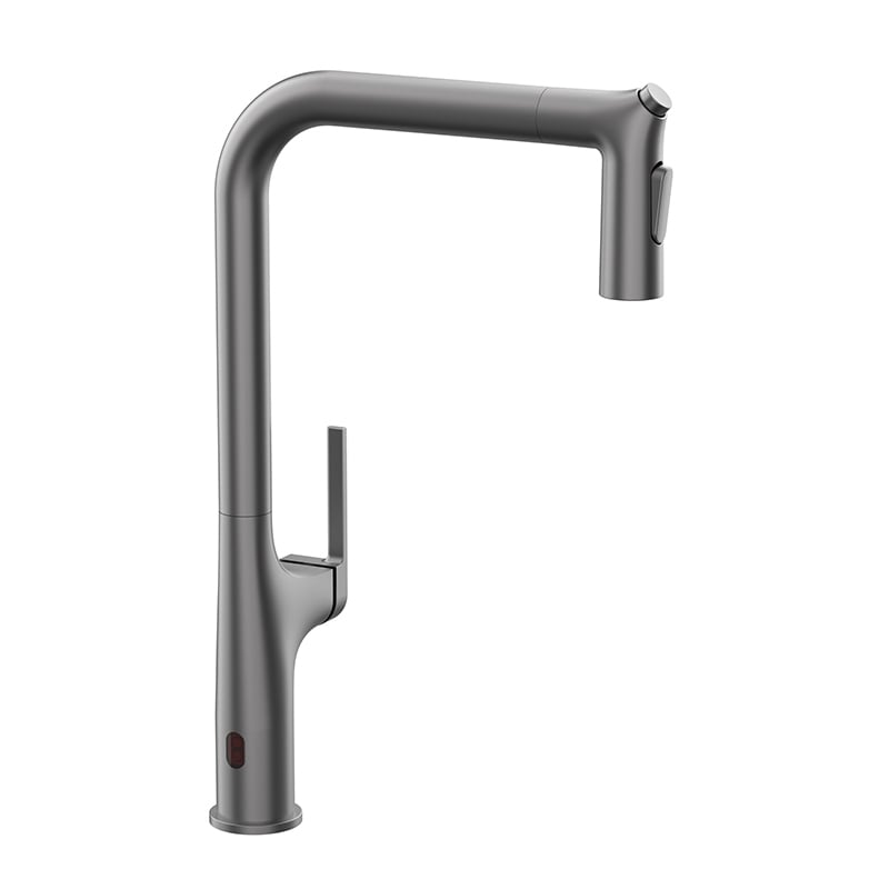 1RO950201 Cold and Hot Water Mixer Brass Tap with Pull Out Sprayer and 360 Rotation for Kitchen Sink Gold