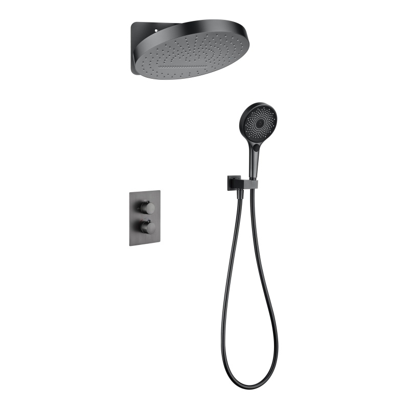 LE830104 Spa Shower System Concealed Brass Mixer Rain Showerhead Waterfall Spout Kit