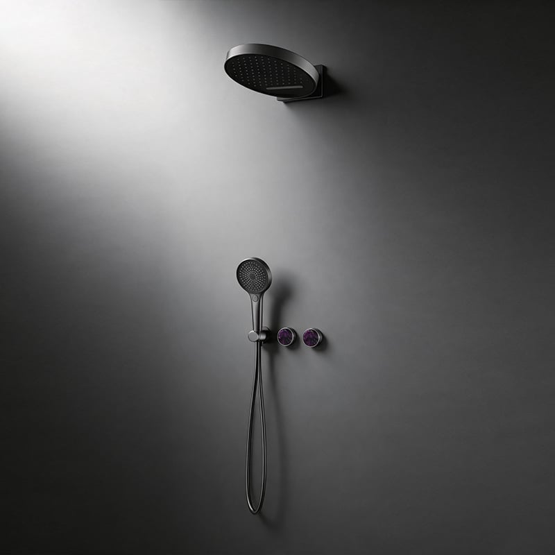 Rangkaian Tran Seri 1LQ290302 Pengalaman Spa Mewah dengan Katup Kuningan Tersembunyi, Pancuran Hujan dan Set Kamar Mandi Air Terjun, Warna Chrome