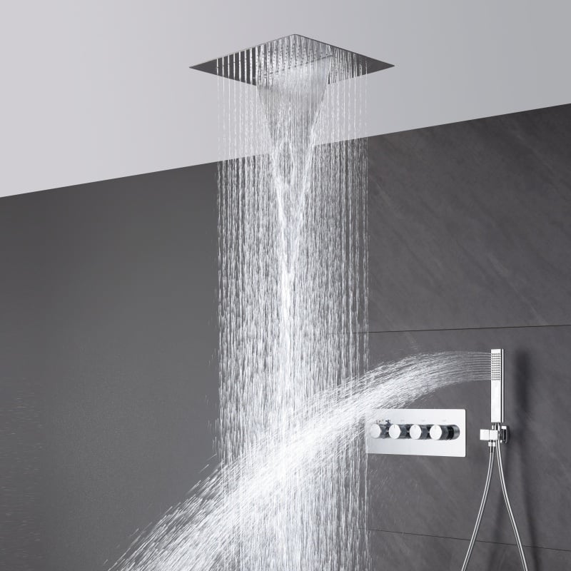 How does a concealed shower improve space utilization and design?