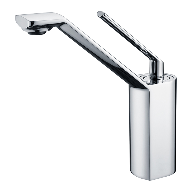Duruo Series 1LN780102 Easy Install Deck Mounted Brass Faucet Single Hole Bathroom Sink Water Mixer Black