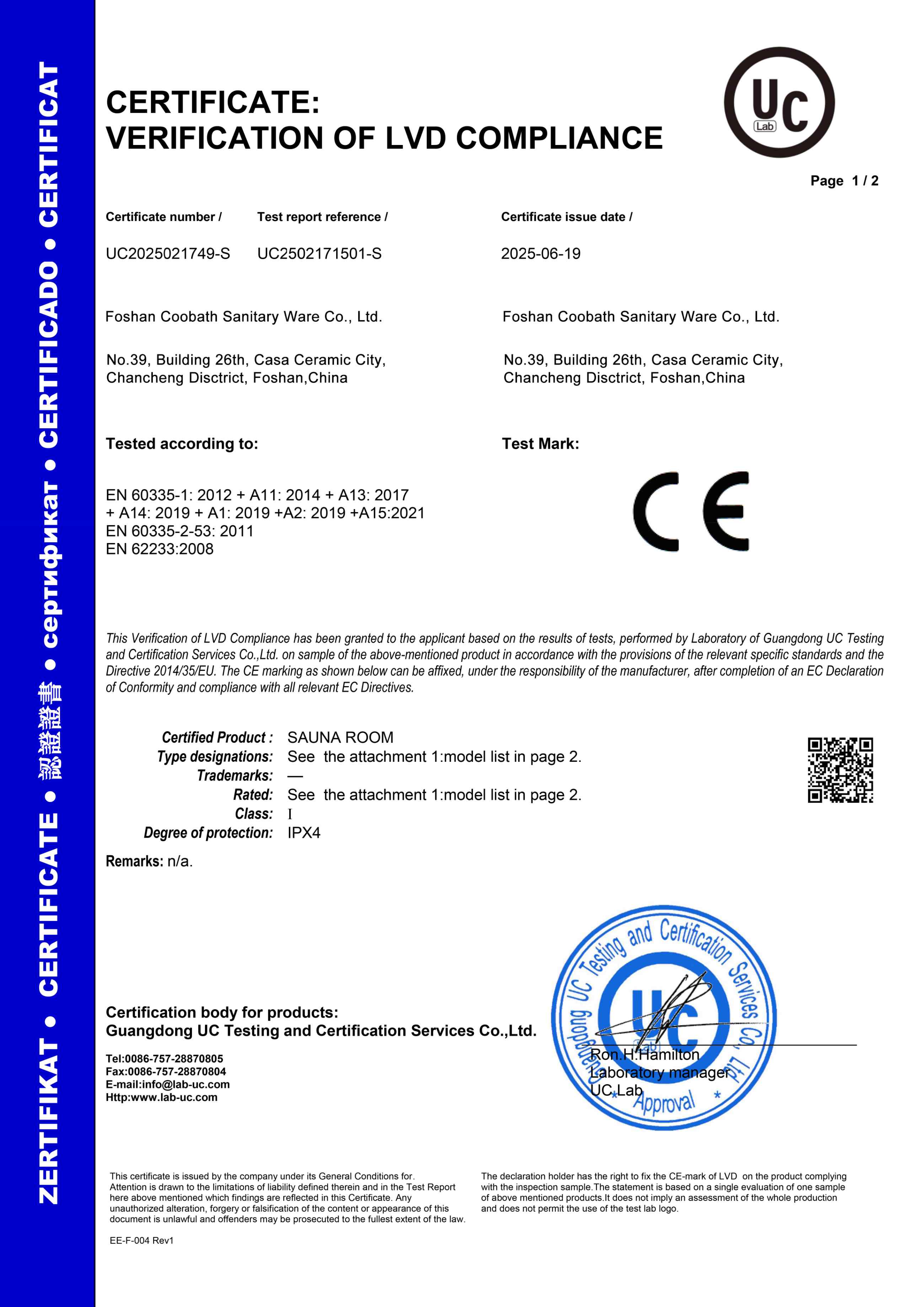 Certificate