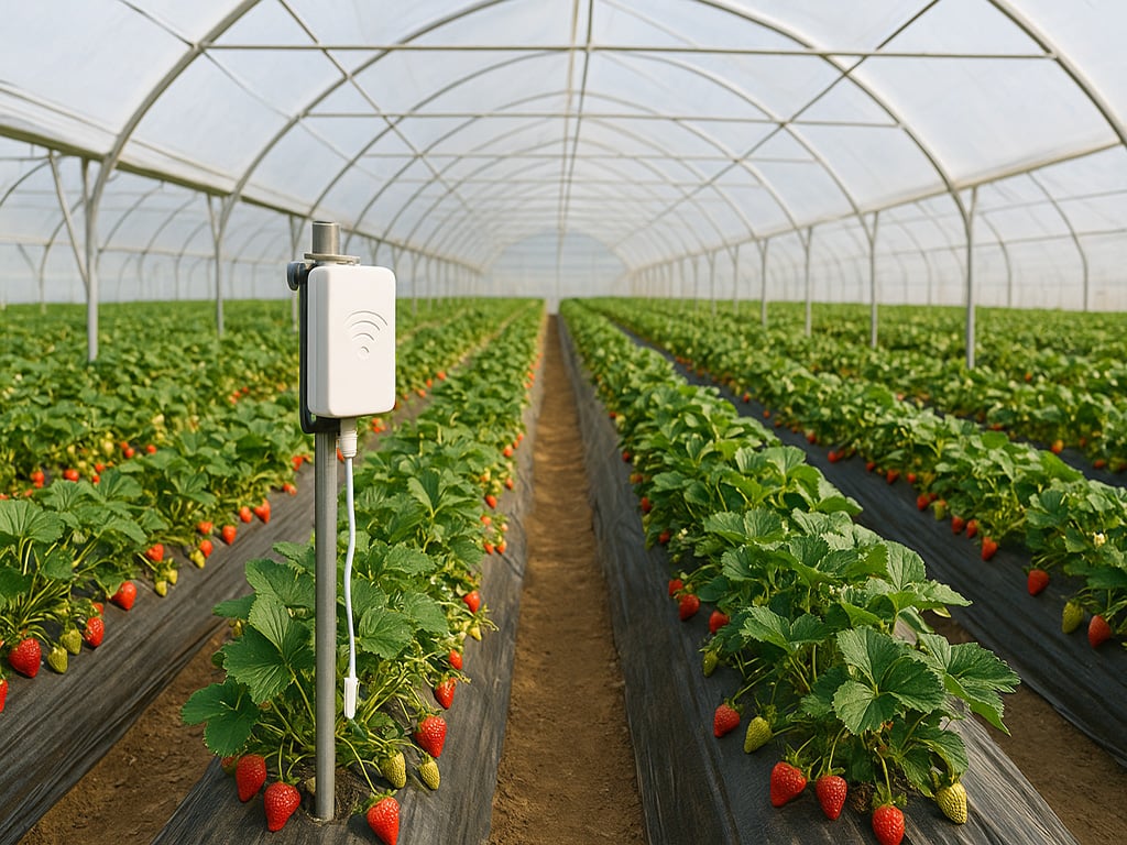 Kyrgyzstan · Four-season strawberry greenhouse