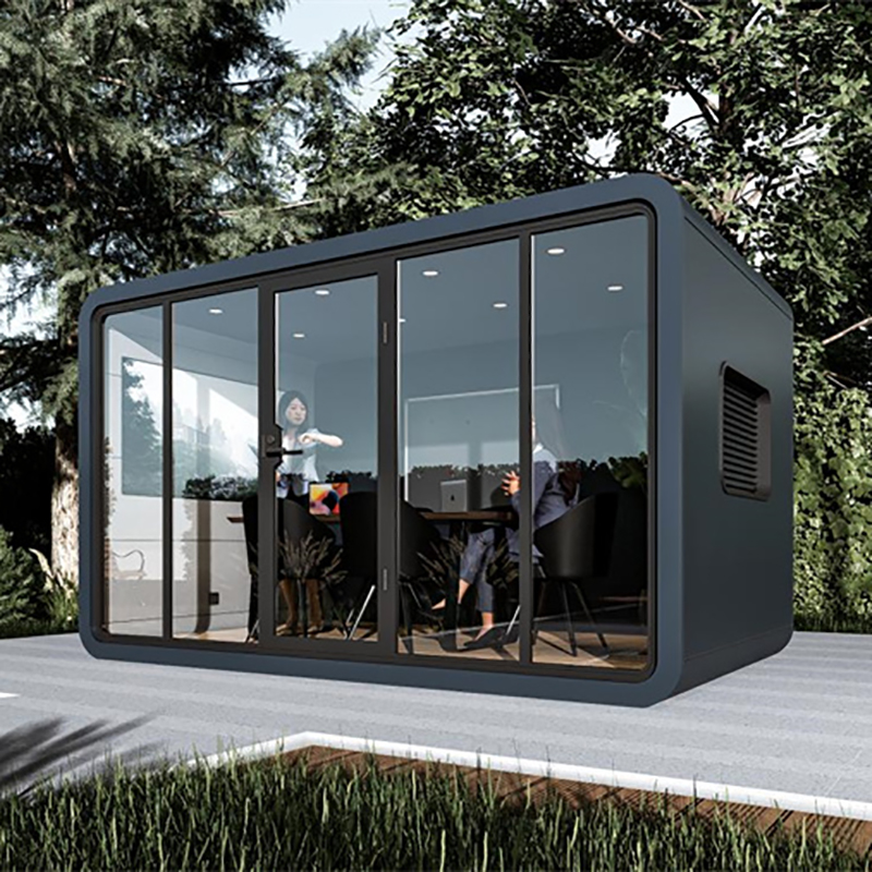 Čínsky moderný kapsulový jablkový kabin 20 stôp, modulárny sendvičový panel, oceľová konštrukcia