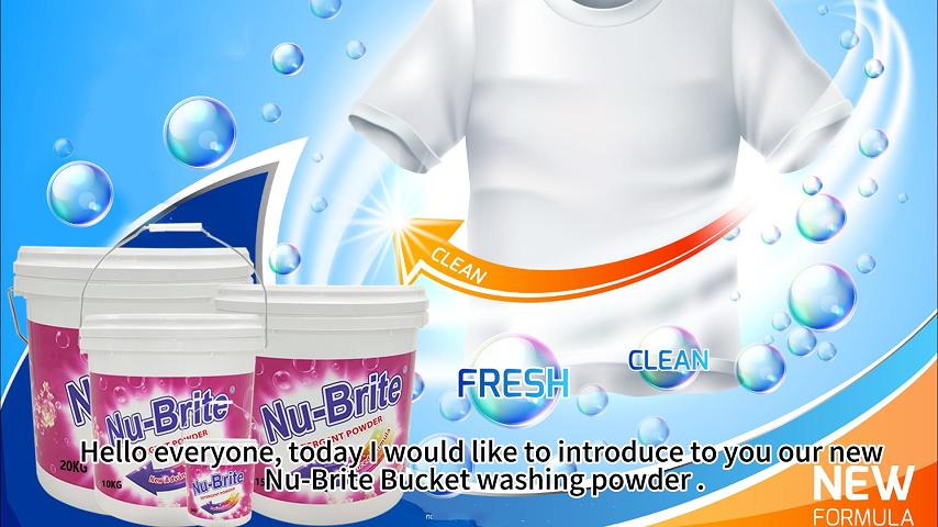 New washing powder in bucket