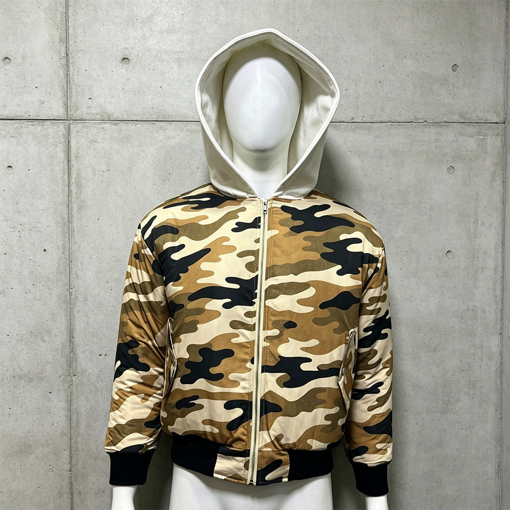 New Arrival:Custom Hooded Desert Camo Bomber zip up Jacket