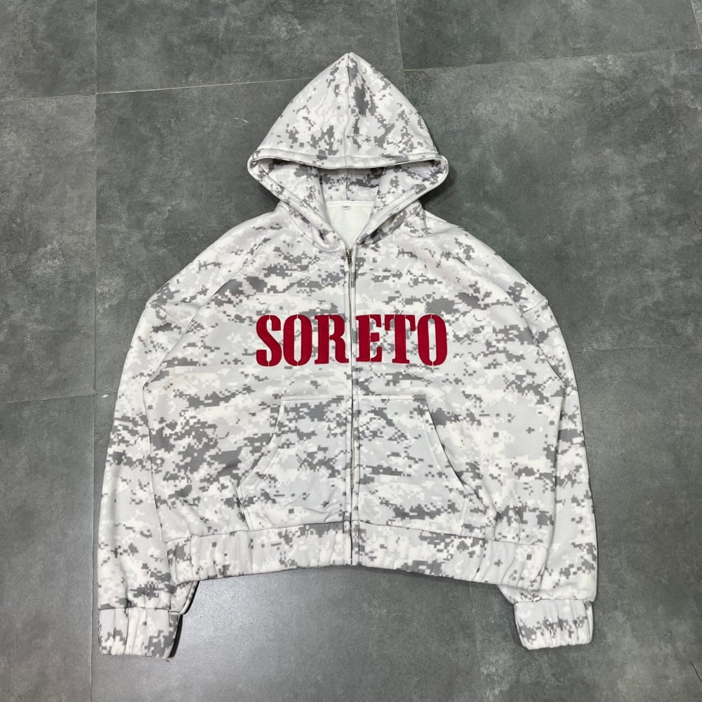 Clothing Manufacturers Custom Streetwear Patch Embroidery Mens Camo Camouflage Zipper Hoody Oversized Cropped Hoodies