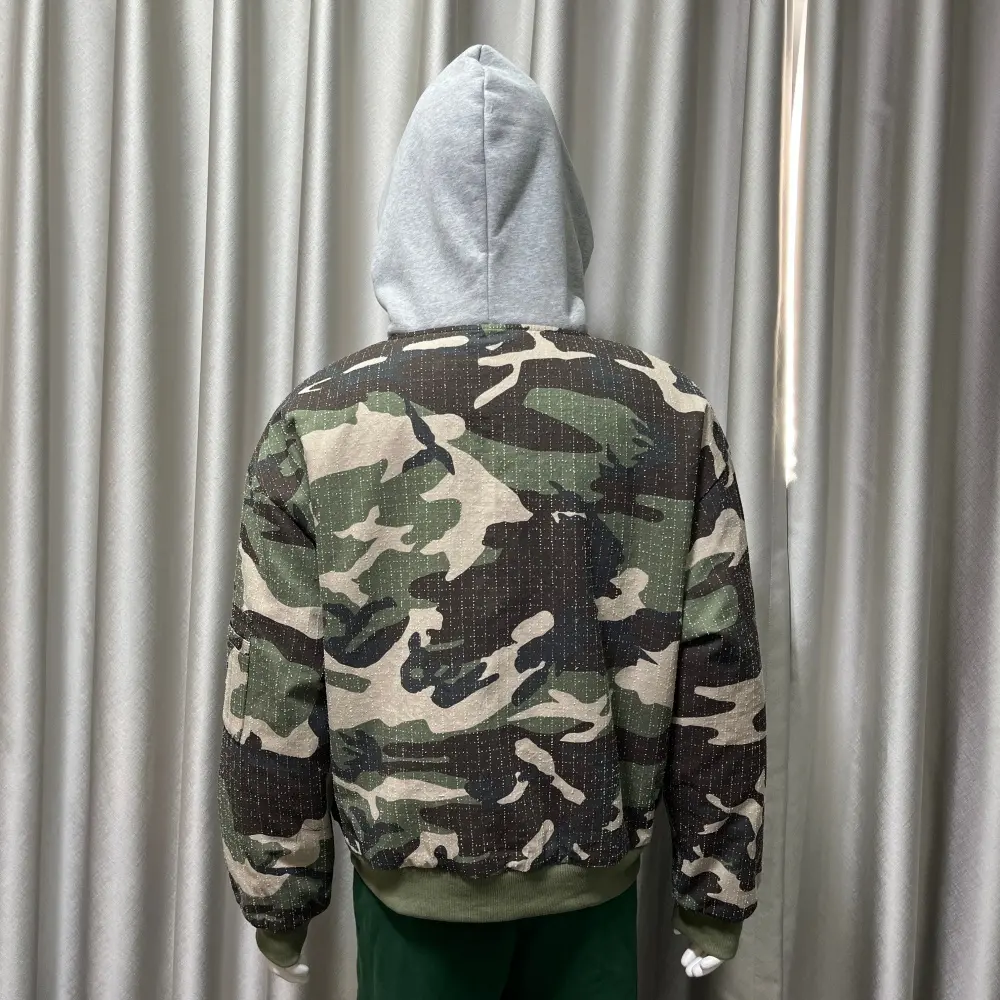 New Arrival: Custom Camo Hooded Bomber Jacket