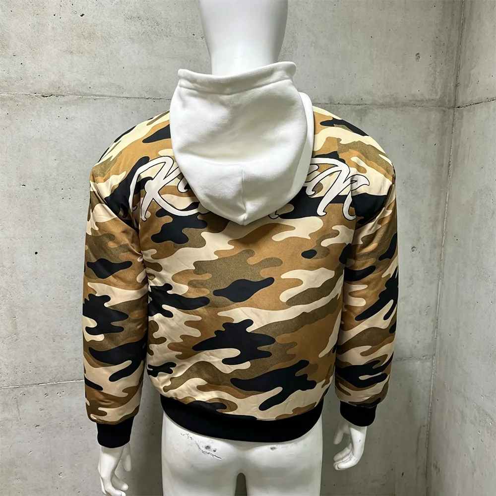 New Arrival:Custom Hooded Desert Camo Bomber zip up Jacket
