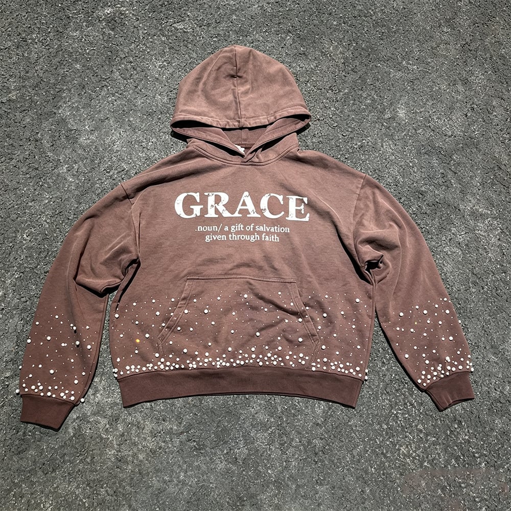 Producenter af tøj til brugerdefinerede klæder: Streetwear til mænd – vintage syrefærdig hoodie med diamantdesign, perler og strasssten, kortet model