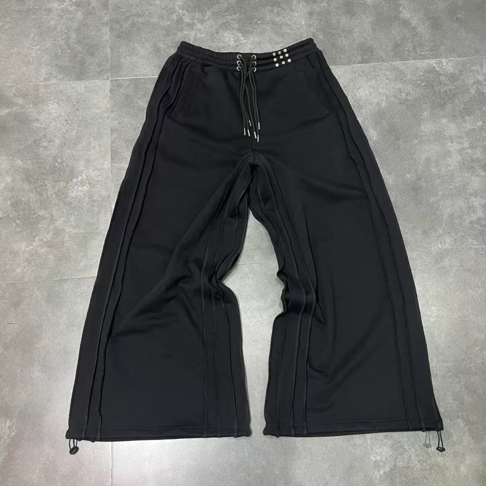 XINSHENG Custom Reverse Sewing High Waist French Terry Oversized Wide Leg Baggy Jogger Sweatpants for Men Trousers