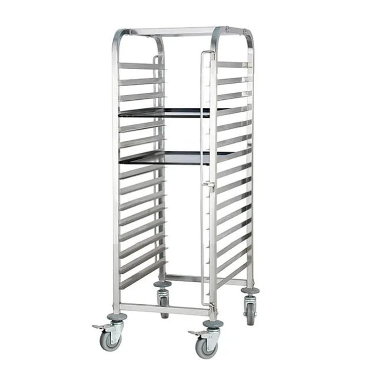 carretilla d'estanteria per a bandes de cuinar d'acero inoxidable 15 nivells 620x465x1700mm amb armarí