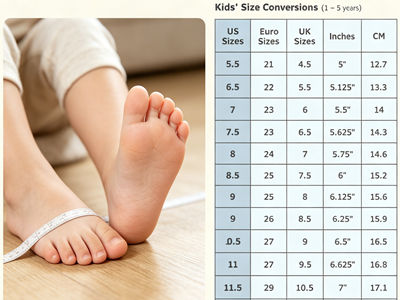 Kids shoes size