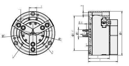 Solid 3-Jaw Pneumatic Chuck factory