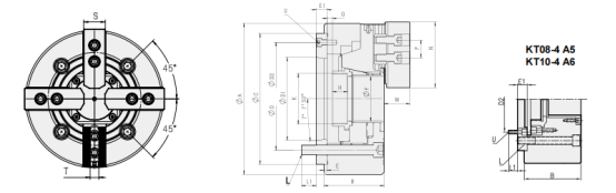 Hollow 4-Jaw Pneumatic Chuck factory