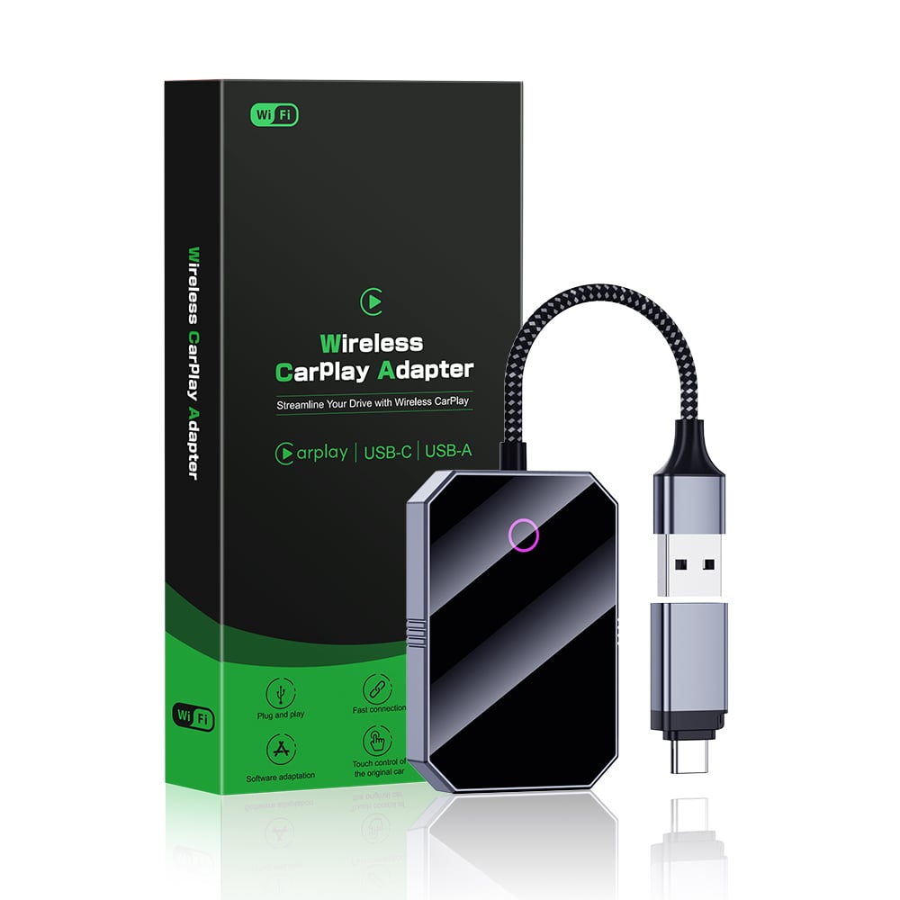 OEM ODM Portable adattatore Wireless Car Play jeu de voiture 2 in 1 Wired to Wireless BT Carplay Dongle adaptateur Adapter Android Box Smart Auto Adapter