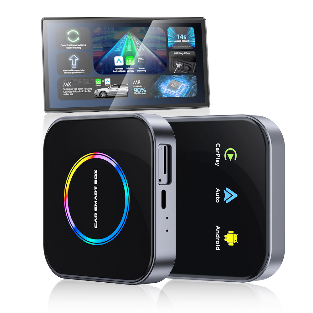 Fuallwin scatola ai carplay 3 in 1 4GB+64GB Smart Ai Box adattatore Youtube Wired to Wireless Adapter Carplay Android Auto 13 Car Carplay Wireless Dongle