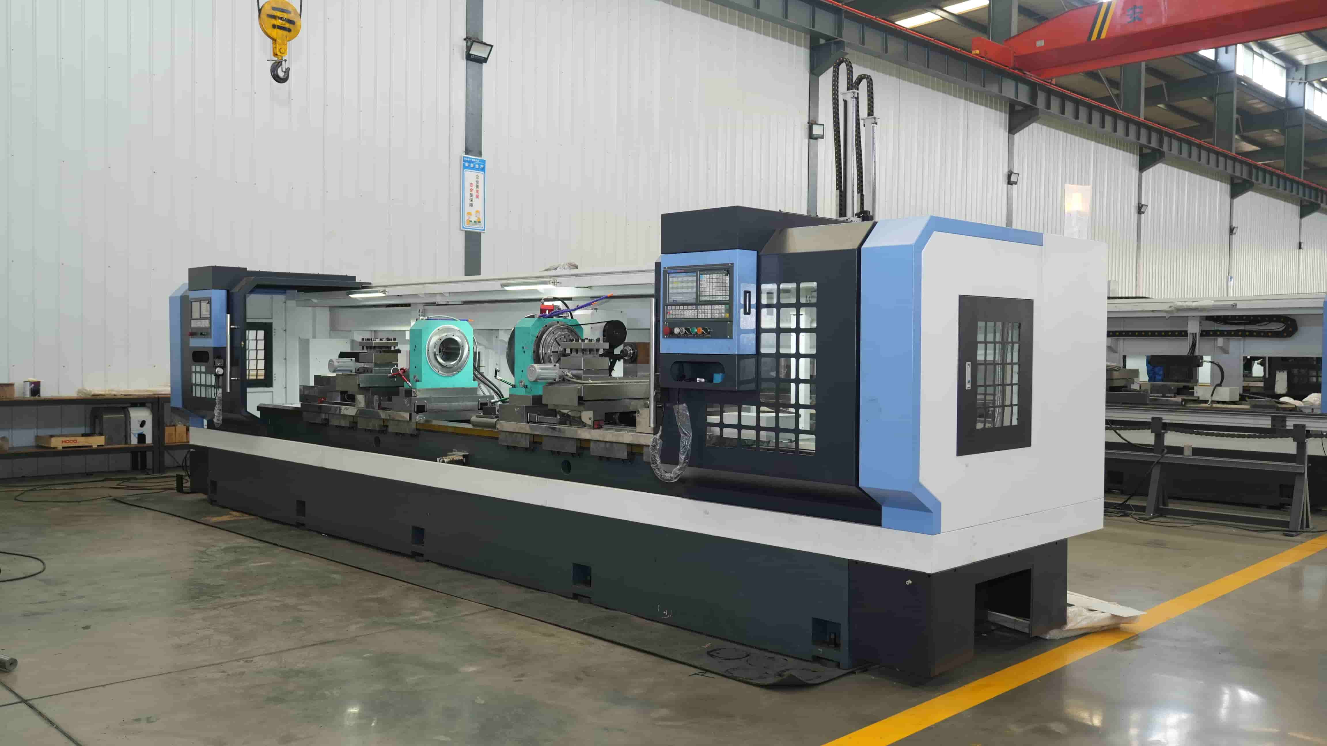 מכונת טרנור CNC של Hengxing עם שני ספינדלים - עיבוד בקצוות מקבילים, יעילות כפולה לרכיבי כרייה/רכב