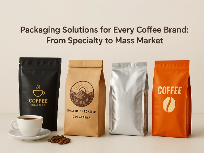 Coffee packaging cusotmize flat bottom bag