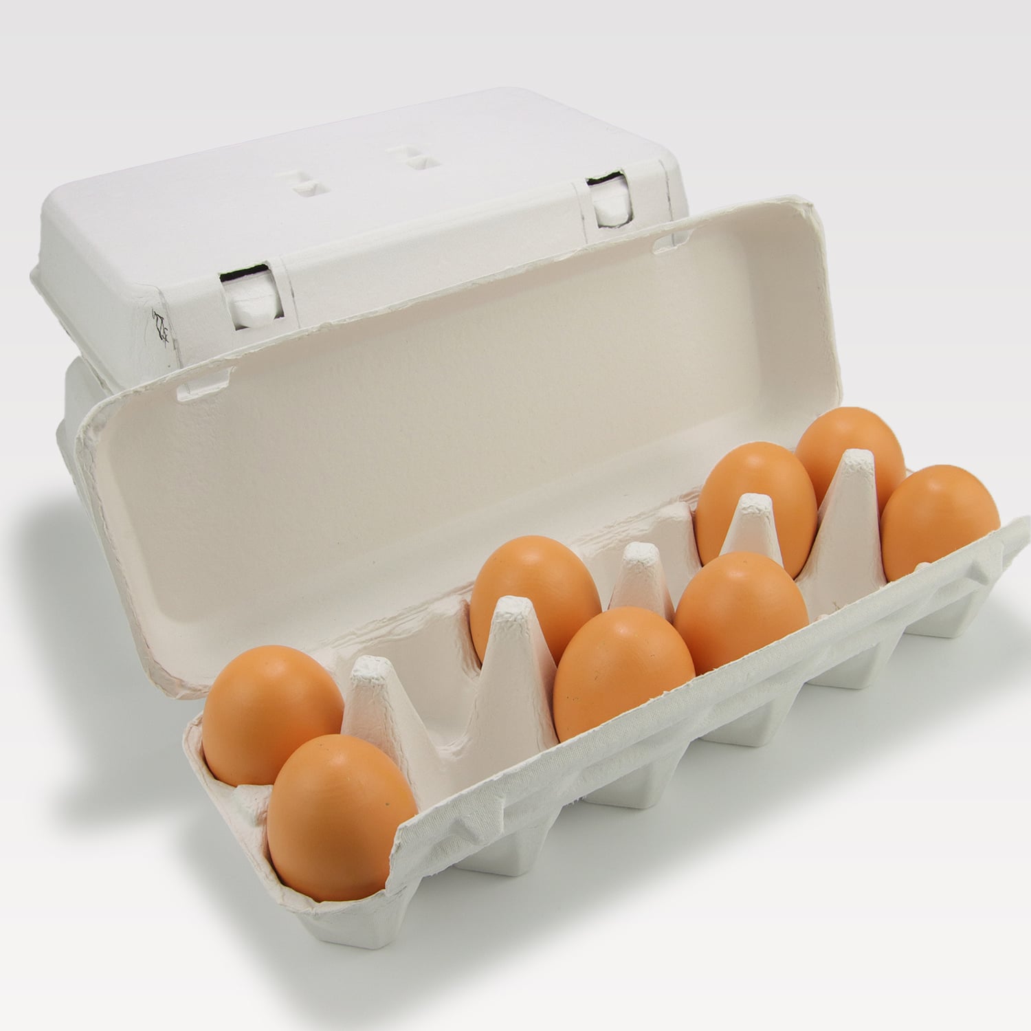 White 12 Cell Clam Shell Paper Pulp Egg Box Packaging Container