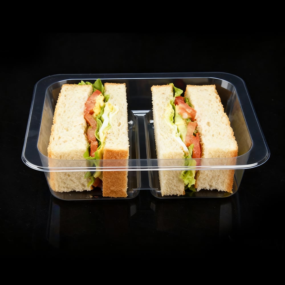XM XIEFA Custom Wholesale 2-Compartment RPET Sandwich Tray